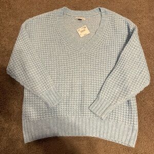 American Eagle Outfitters Sky Blue V-Neck Sweater